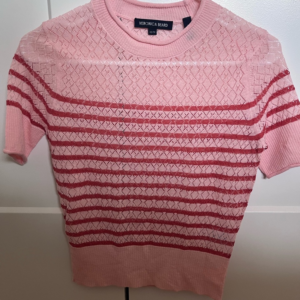 Veronica Beard Xs Declan Pullover Shell Top Pink … - image 6